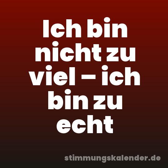 Ich bin nicht zu viel – ich bin zu echt