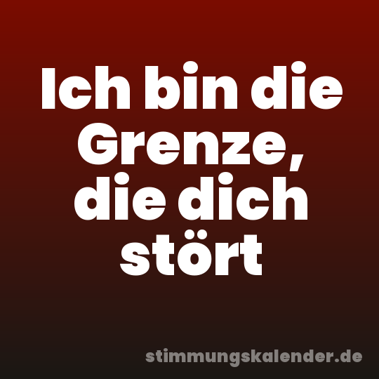 Ich bin die Grenze, die dich stört