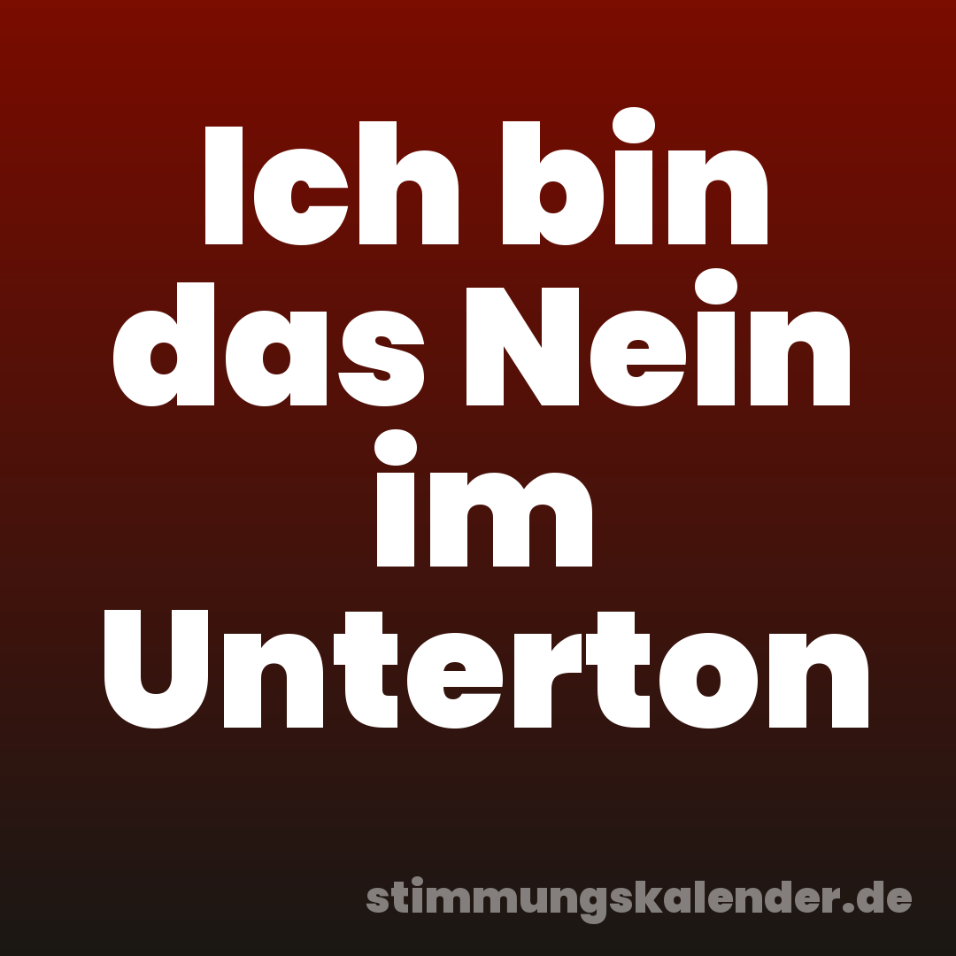 Ich bin das Nein im Unterton