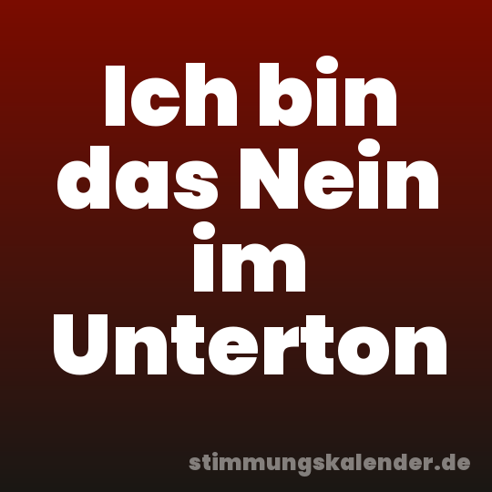 Ich bin das Nein im Unterton