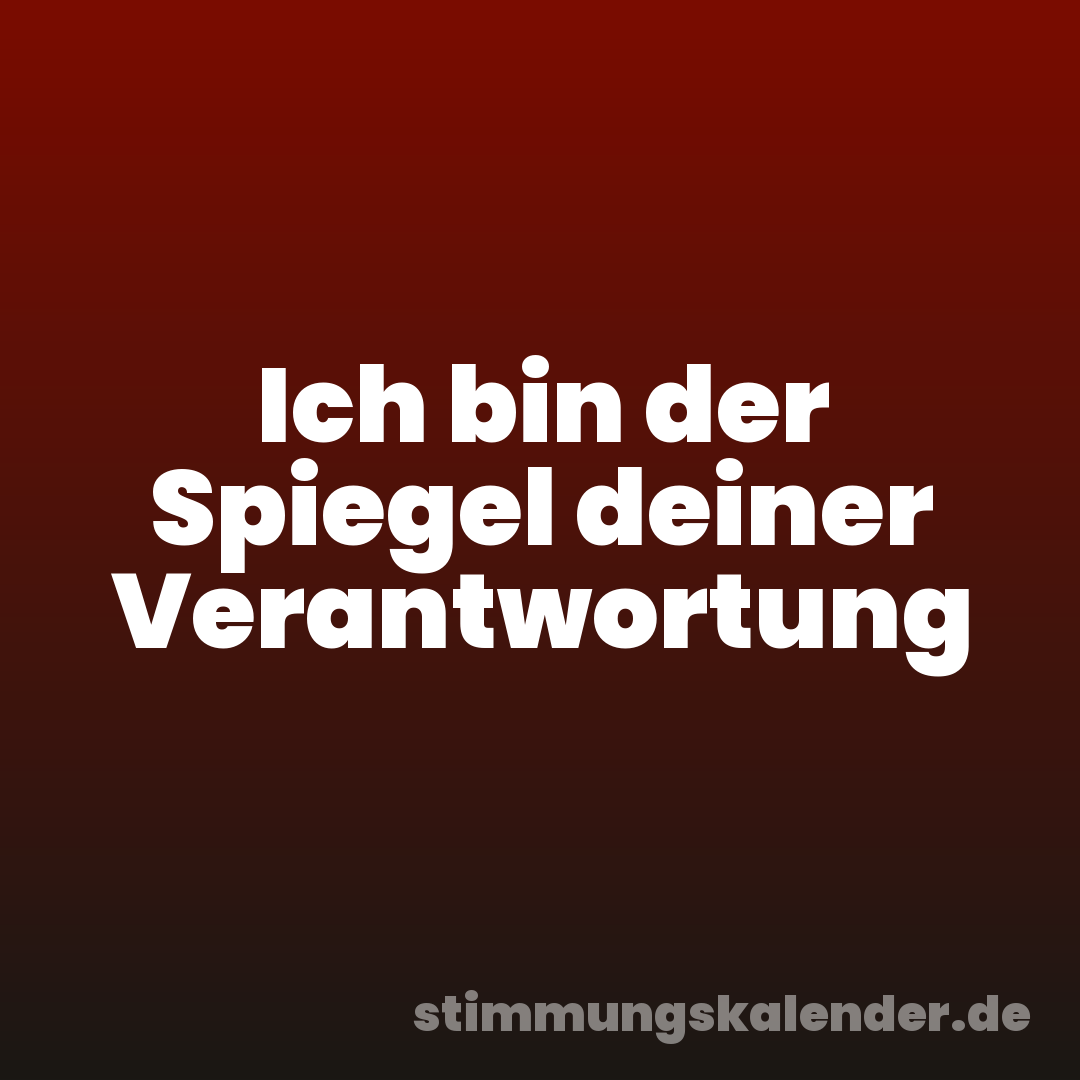 Ich bin der Spiegel deiner Verantwortung