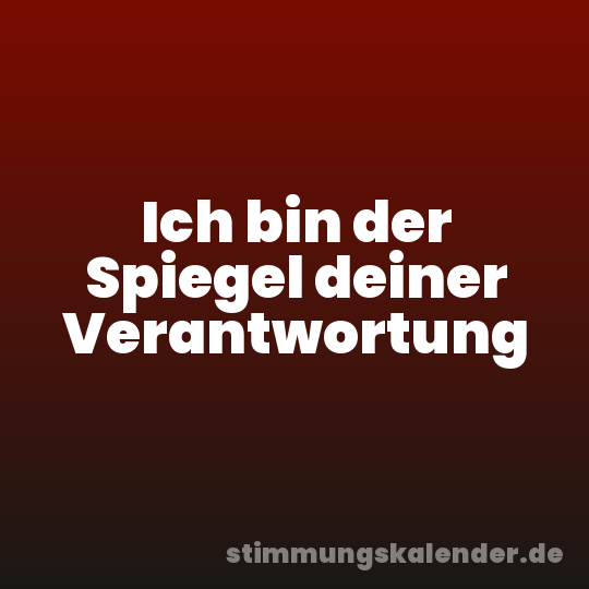 Ich bin der Spiegel deiner Verantwortung