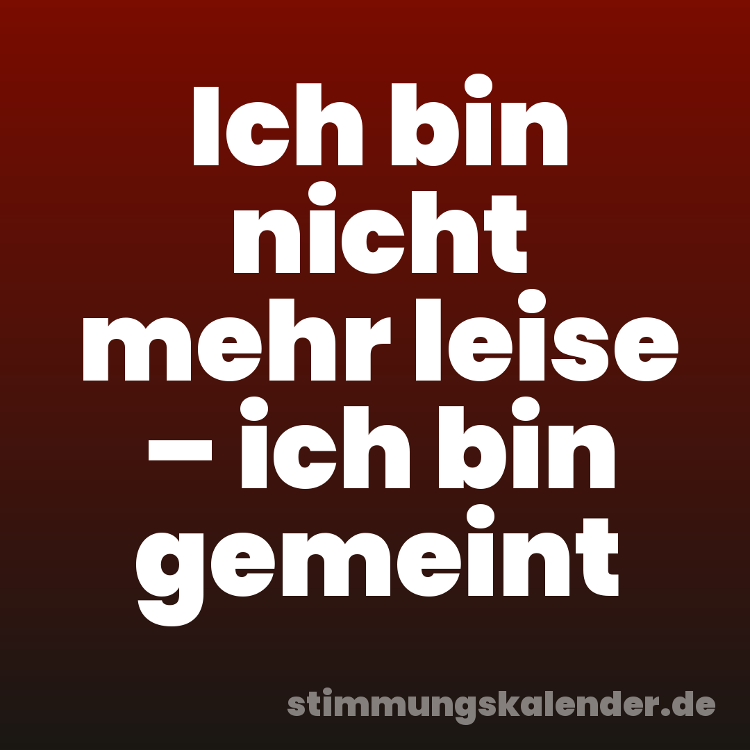 Ich bin nicht mehr leise – ich bin gemeint