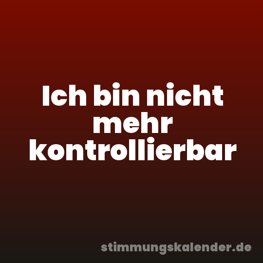 Ich bin nicht mehr kontrollierbar