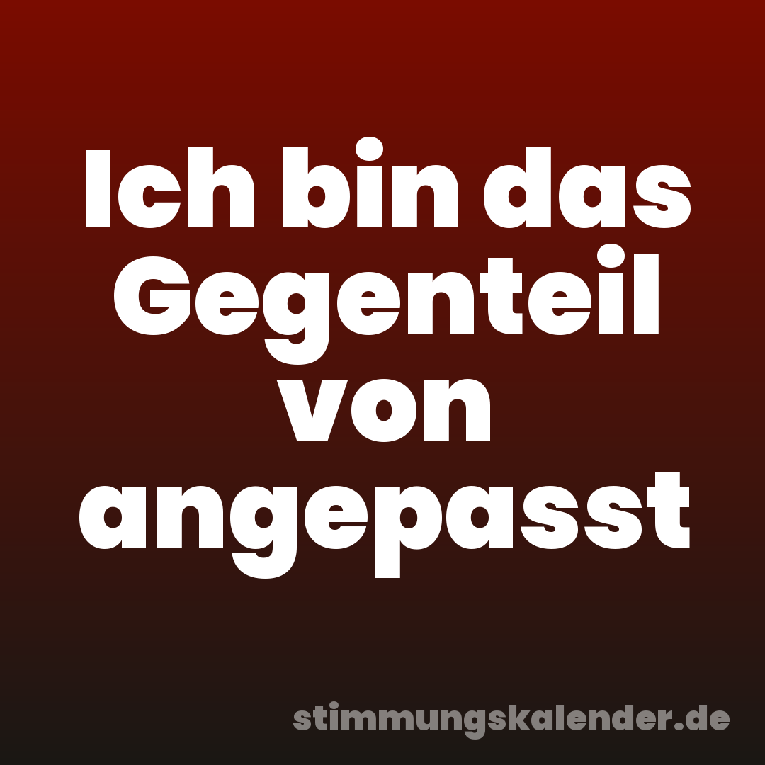 Ich bin das Gegenteil von angepasst