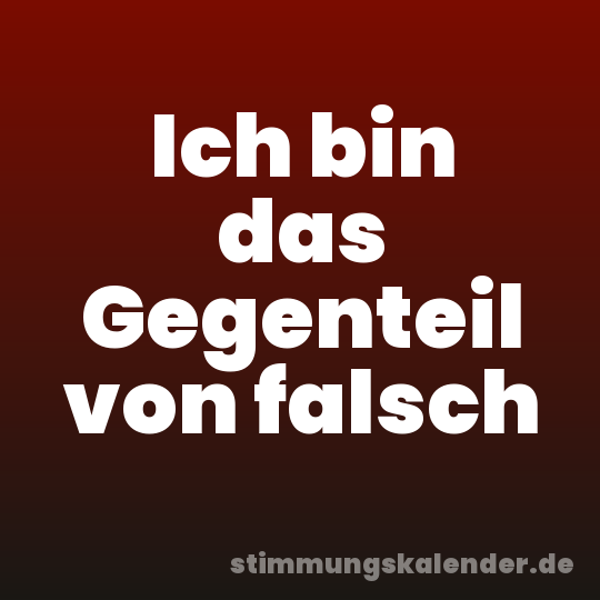 Ich bin das Gegenteil von falsch