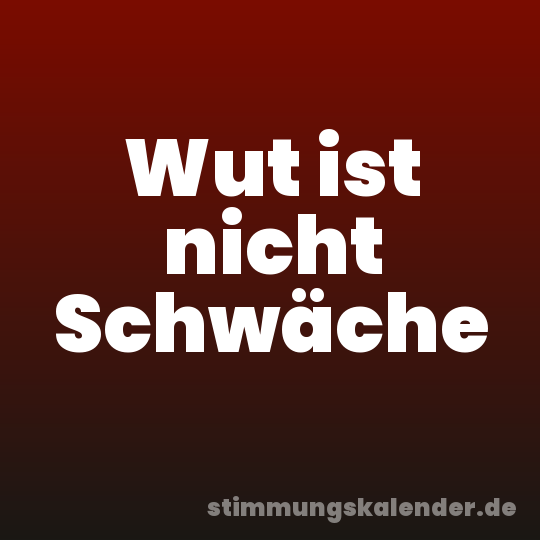Wut ist nicht Schwäche
