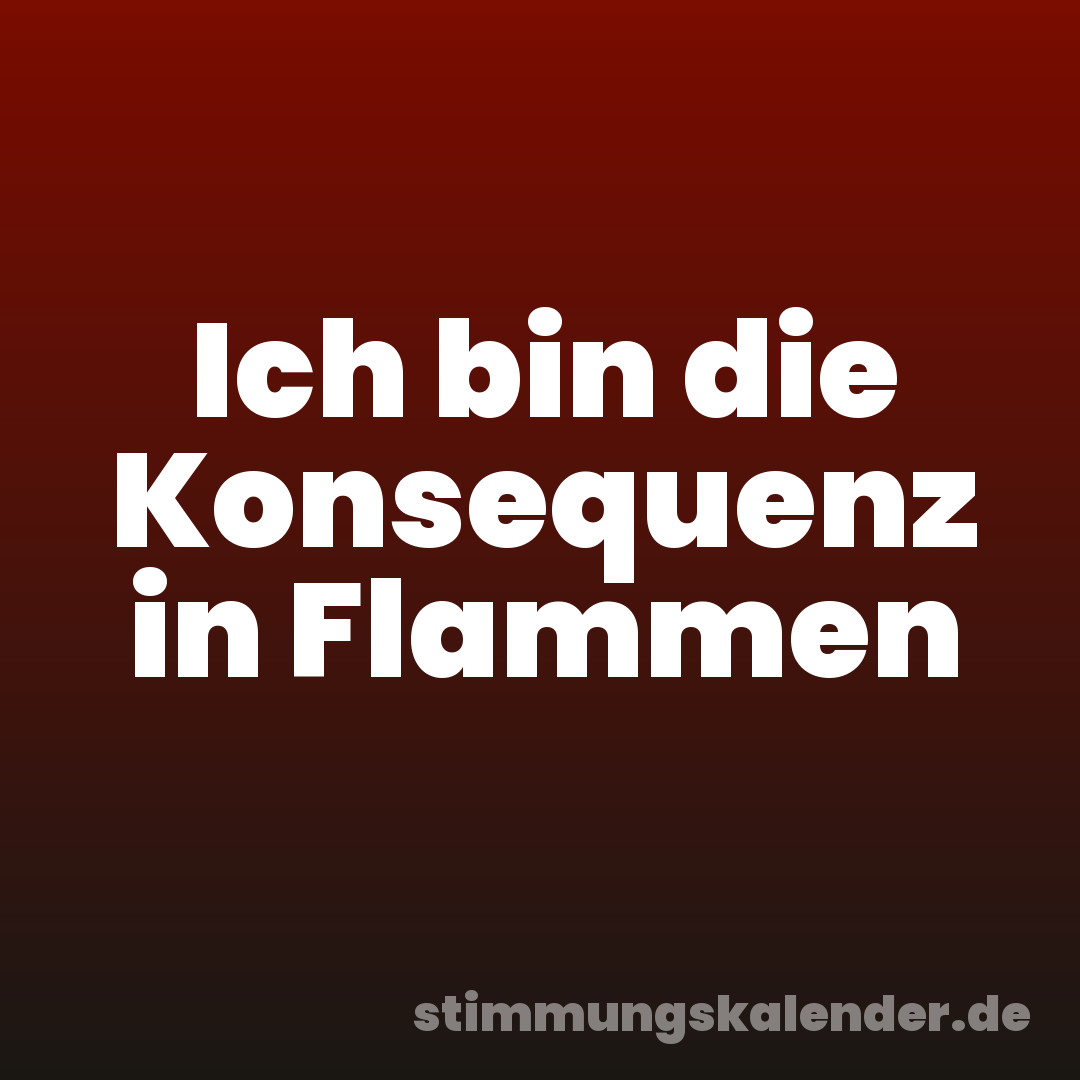 Ich bin die Konsequenz in Flammen