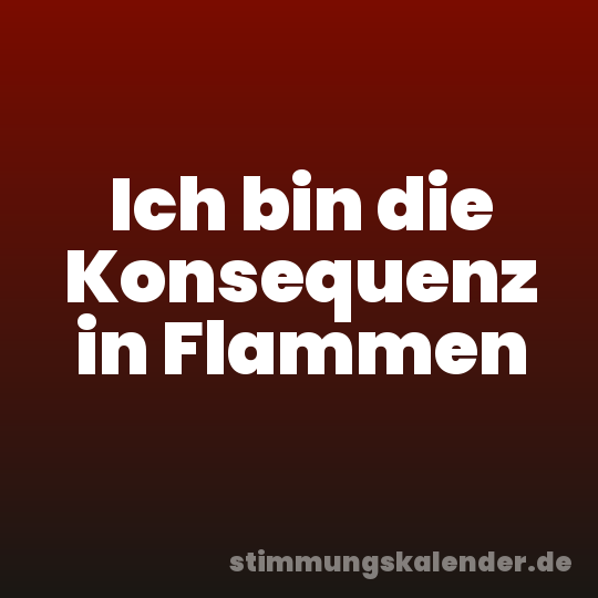 Ich bin die Konsequenz in Flammen