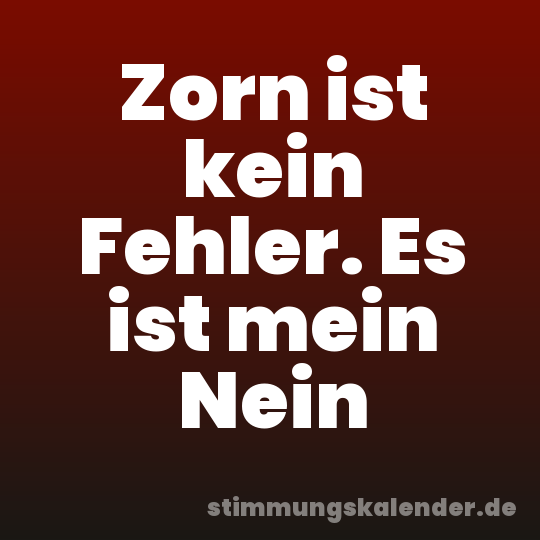 Zorn ist kein Fehler. Es ist mein Nein