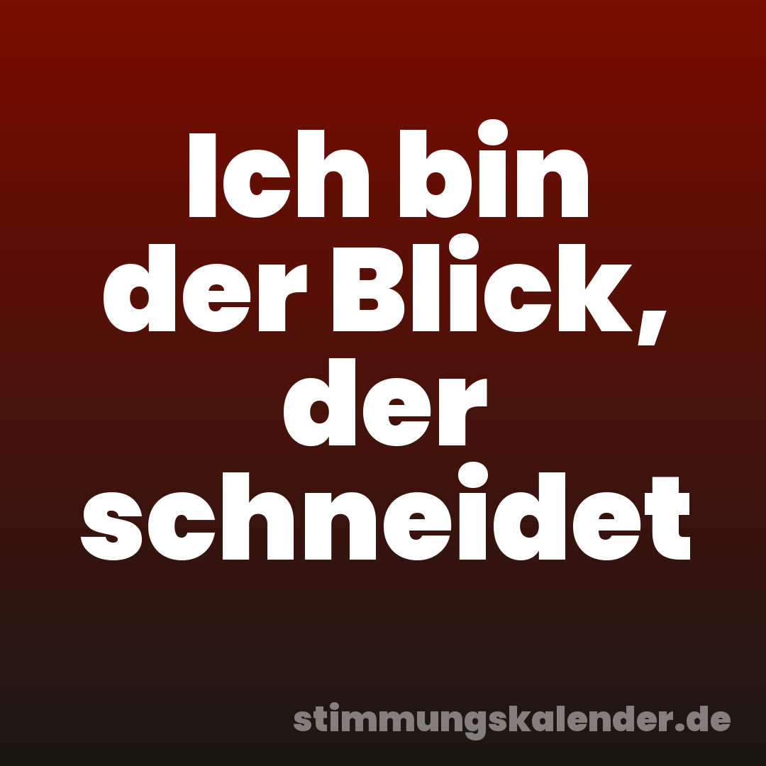 Ich bin der Blick, der schneidet