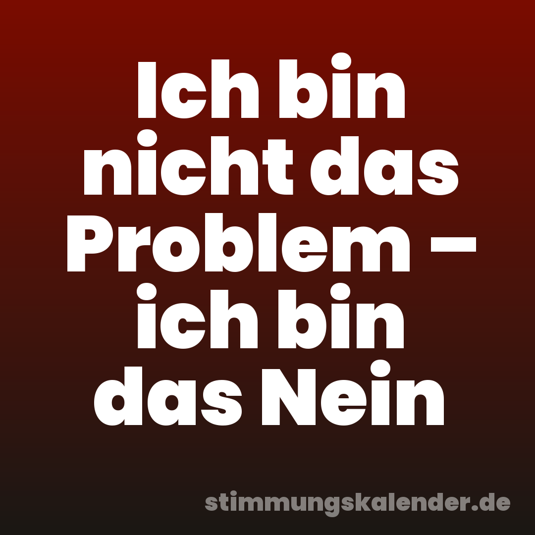 Ich bin nicht das Problem – ich bin das Nein