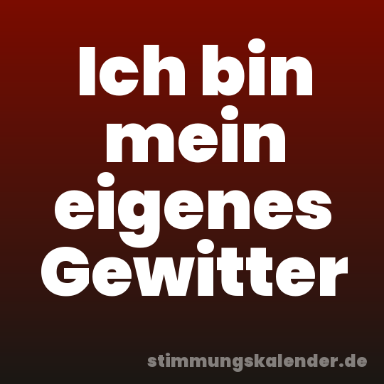 Ich bin mein eigenes Gewitter