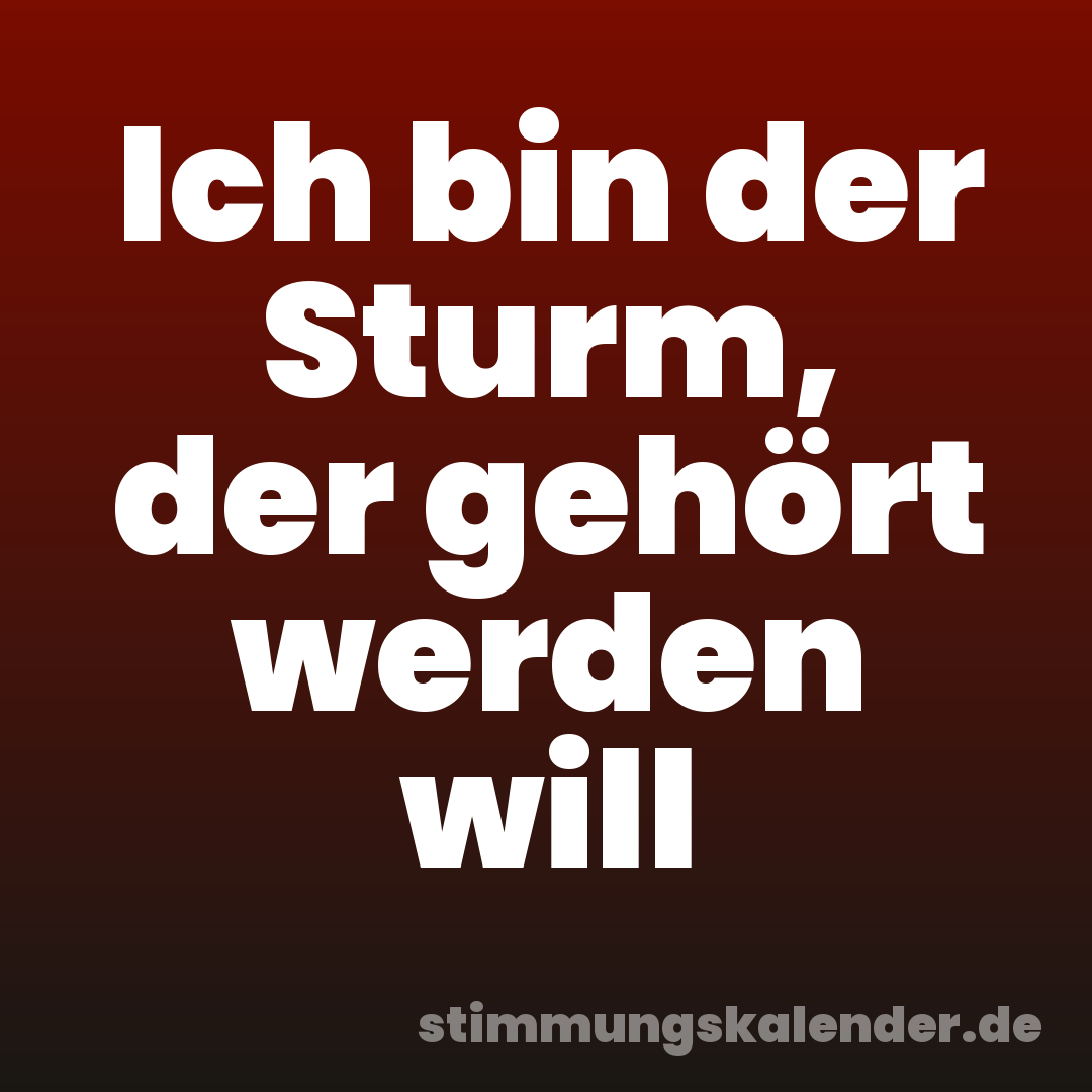 Ich bin der Sturm, der gehört werden will