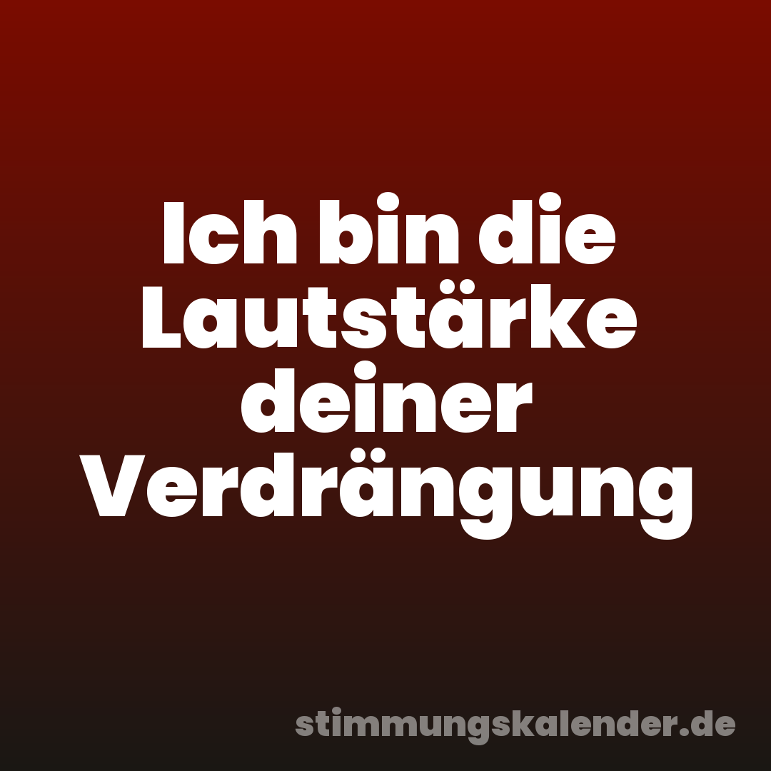 Ich bin die Lautstärke deiner Verdrängung