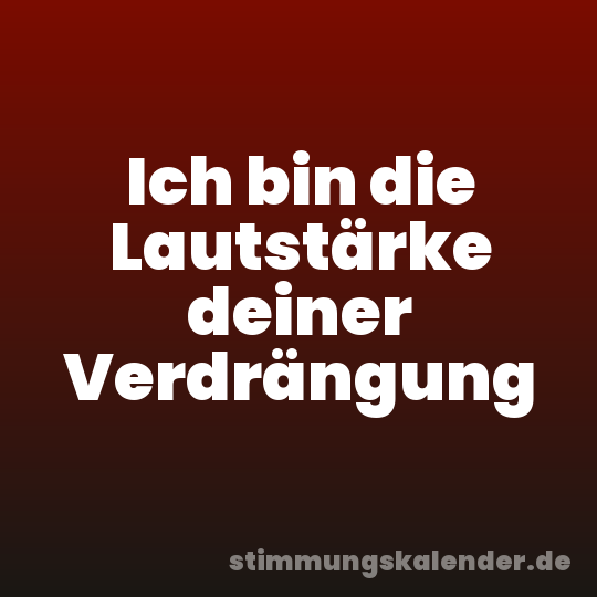 Ich bin die Lautstärke deiner Verdrängung