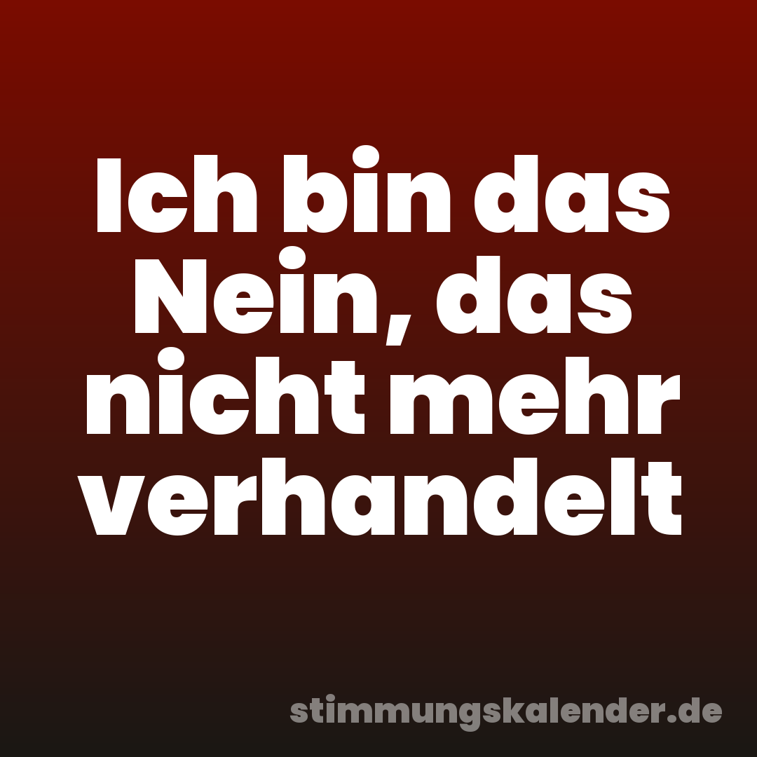 Ich bin das Nein, das nicht mehr verhandelt