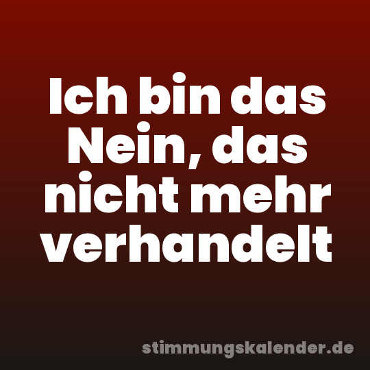 Ich bin das Nein, das nicht mehr verhandelt