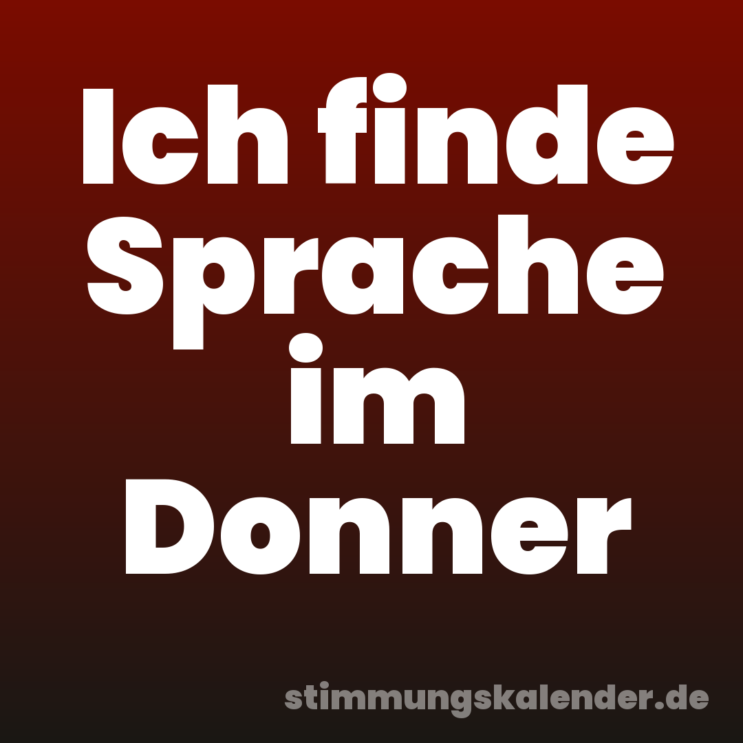 Ich finde Sprache im Donner