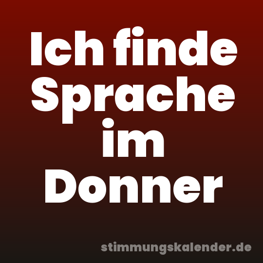 Ich finde Sprache im Donner