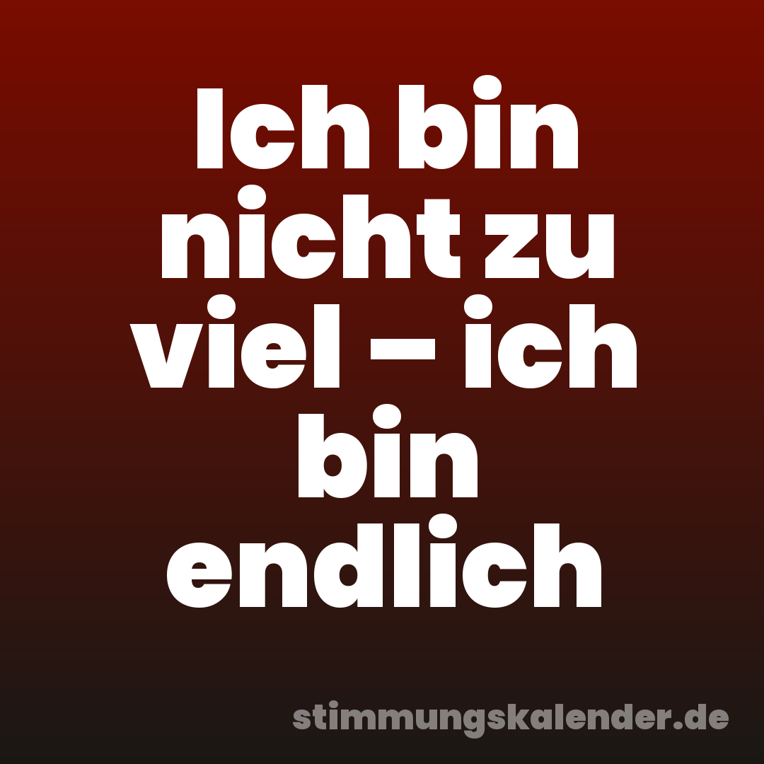 Ich bin nicht zu viel – ich bin endlich