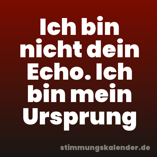 Ich bin nicht dein Echo. Ich bin mein Ursprung