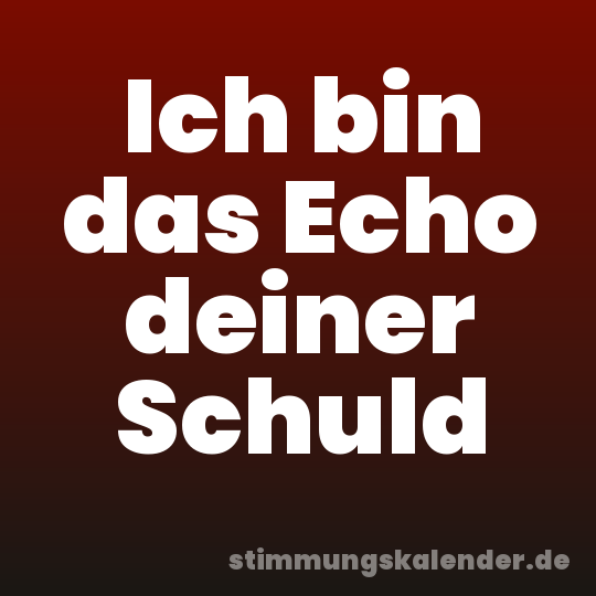 Ich bin das Echo deiner Schuld