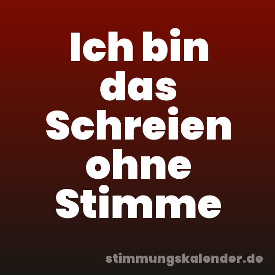 Ich bin das Schreien ohne Stimme