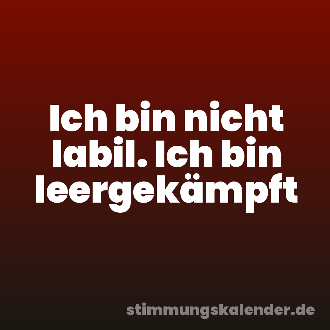 Ich bin nicht labil. Ich bin leergekämpft