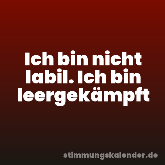 Ich bin nicht labil. Ich bin leergekämpft