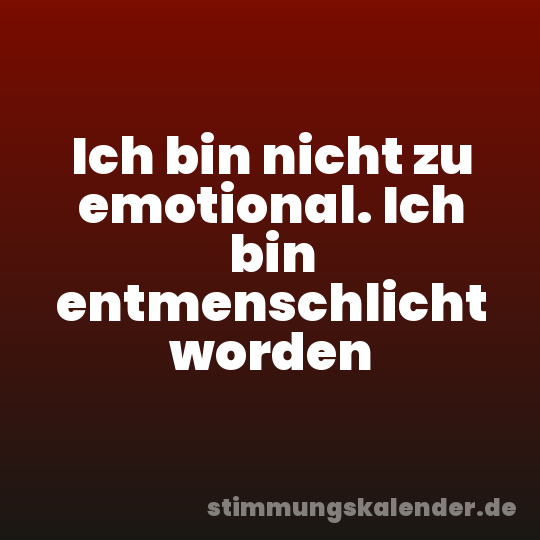 Ich bin nicht zu emotional. Ich bin entmenschlicht worden