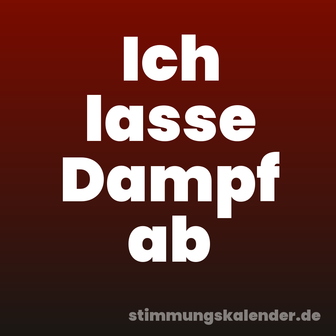 Ich lasse Dampf ab
