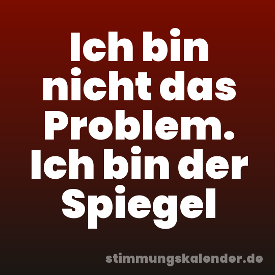 Ich bin nicht das Problem. Ich bin der Spiegel