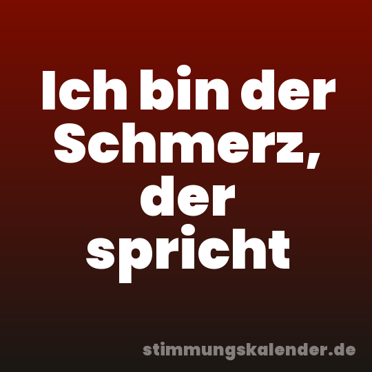 Ich bin der Schmerz, der spricht