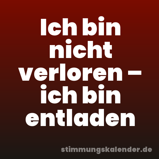Ich bin nicht verloren – ich bin entladen