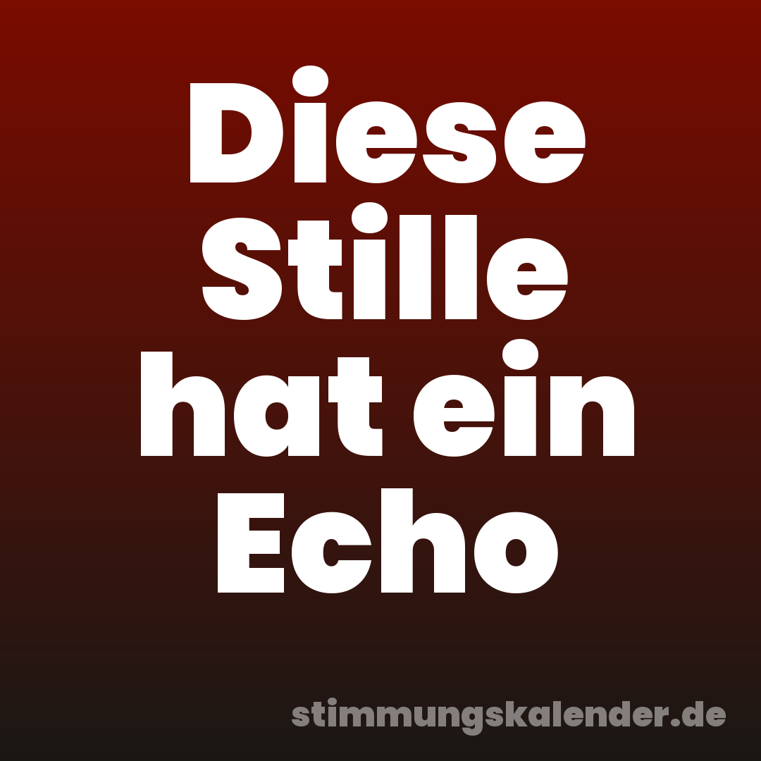 Diese Stille hat ein Echo
