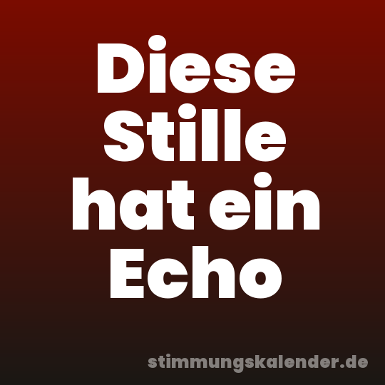 Diese Stille hat ein Echo