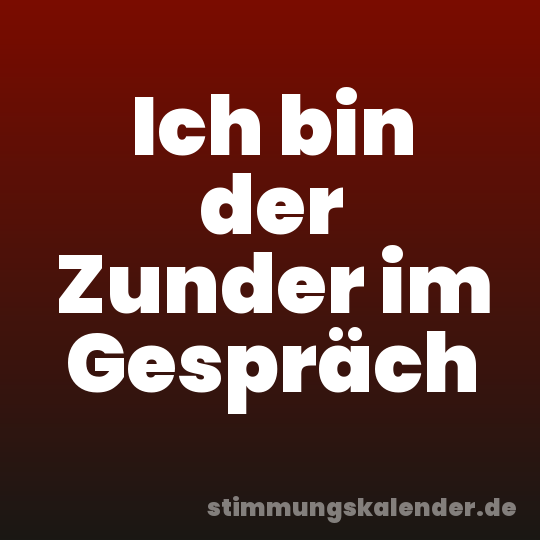 Ich bin der Zunder im Gespräch