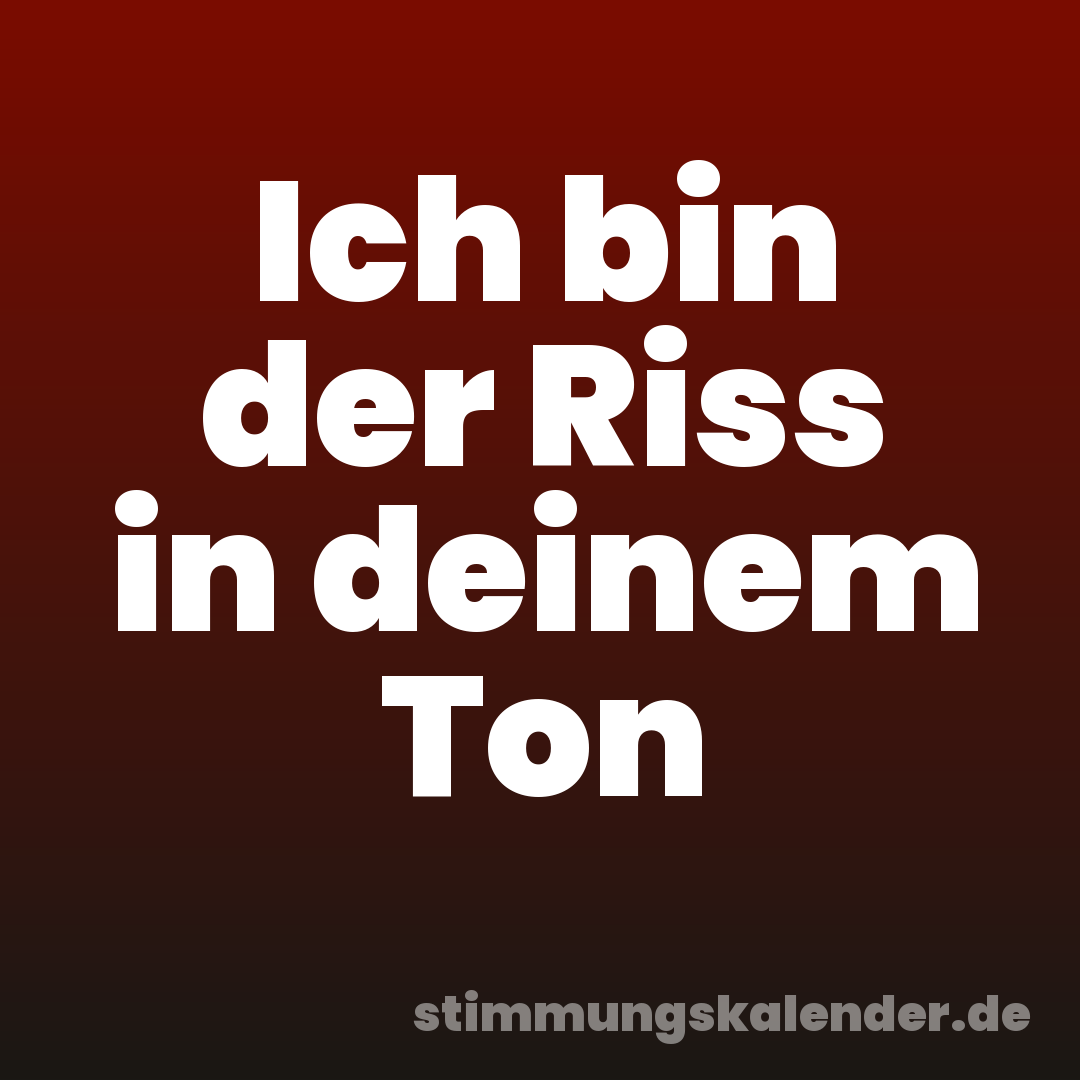 Ich bin der Riss in deinem Ton