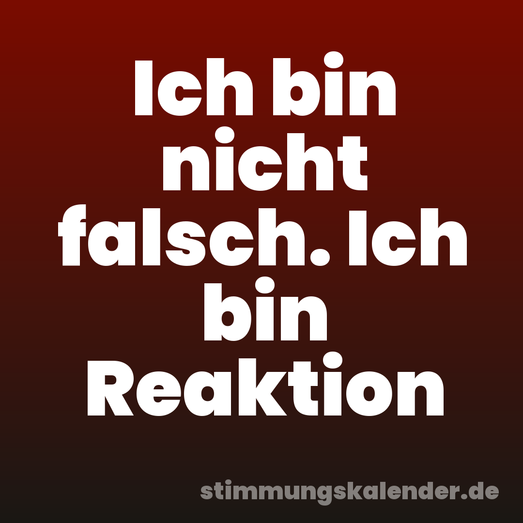 Ich bin nicht falsch. Ich bin Reaktion