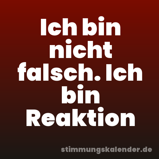 Ich bin nicht falsch. Ich bin Reaktion