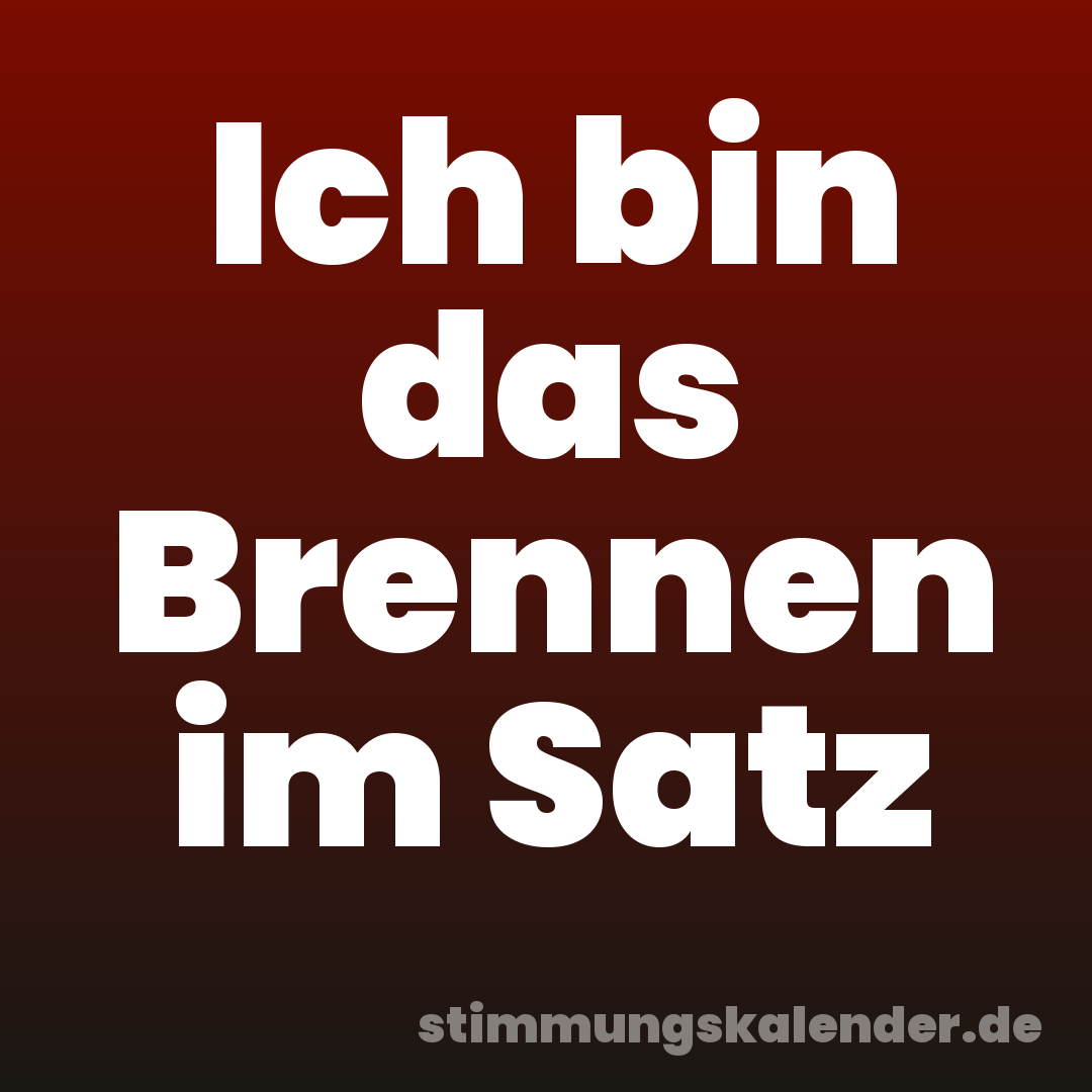 Ich bin das Brennen im Satz