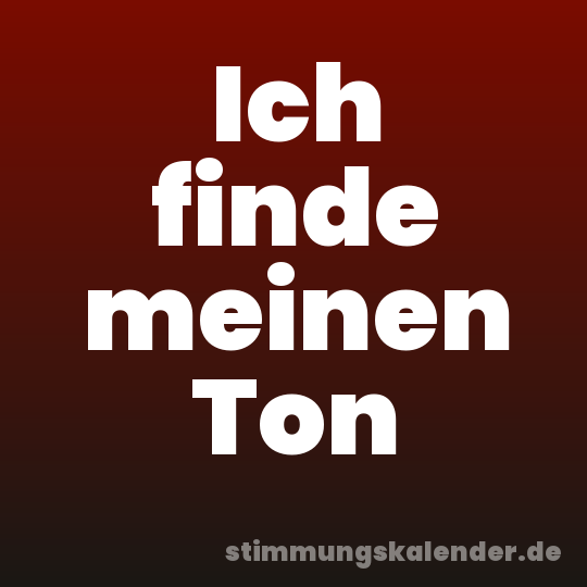 Ich finde meinen Ton