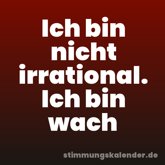 Ich bin nicht irrational. Ich bin wach