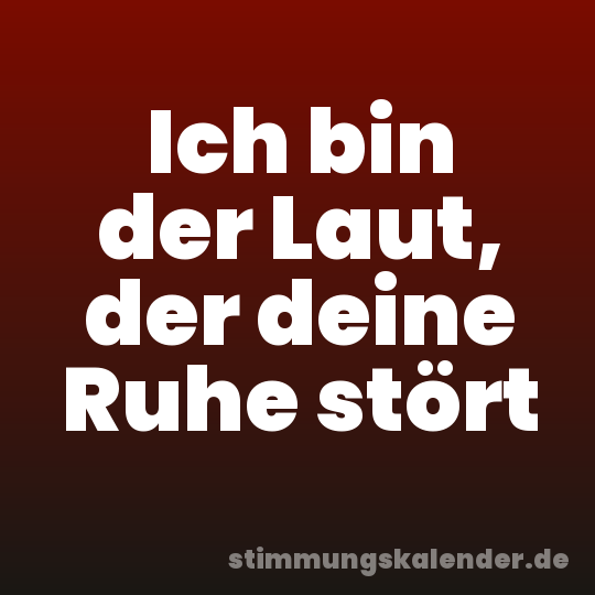 Ich bin der Laut, der deine Ruhe stört