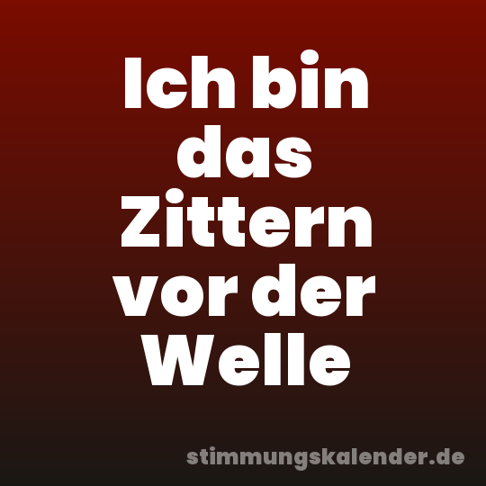 Ich bin das Zittern vor der Welle