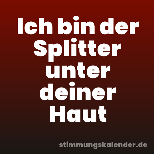 Ich bin der Splitter unter deiner Haut