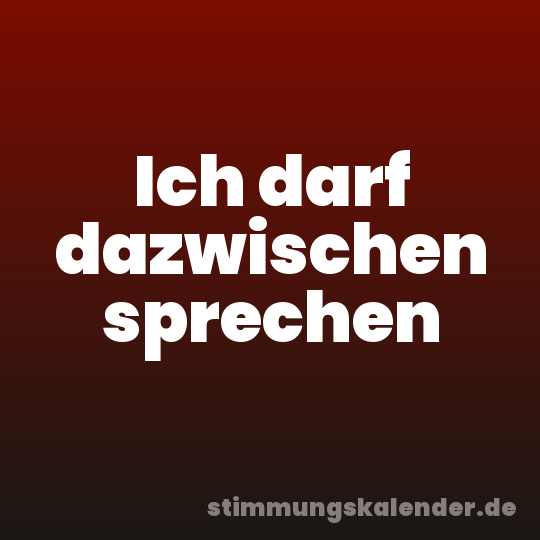 Ich darf dazwischen sprechen