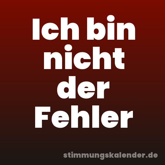 Ich bin nicht der Fehler