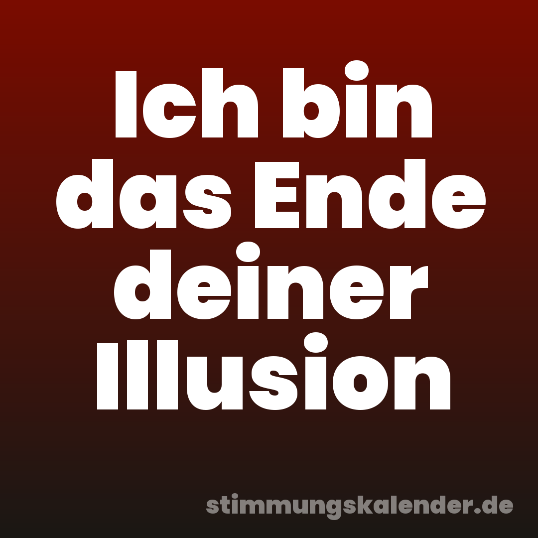 Ich bin das Ende deiner Illusion